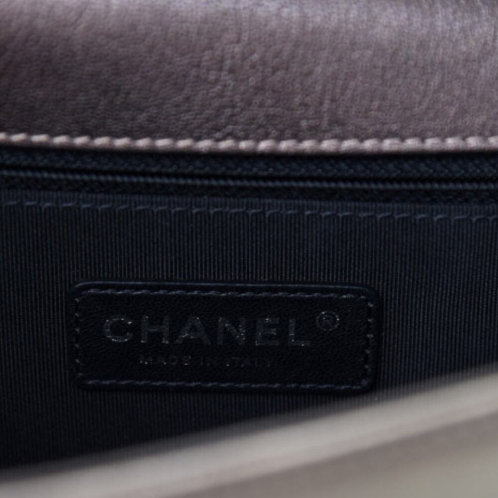 Chanel Brown Iridescent Mermaid Quilted Shoulder Boy Flap Bag goatskin leather - Picture 11 of 15